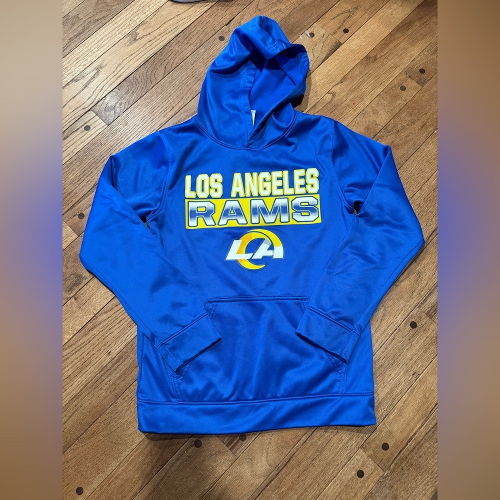 Los Angeles Rams Youth Hoodie NFL Team Apparel Blue Sweatshirt Superbowl Readt